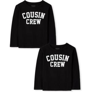 imageThe Childrens Place Baby Boys and Toddler Assorted Everyday Long Sleeve Graphic TShirtsmultipacksCousin Crew 2pack