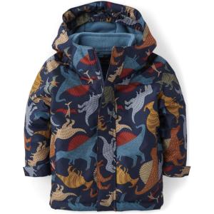 imageThe Childrens Place Baby Boys and Toddler Heavy 3 in 1 Winter Jacket Wind WaterResistant Shell Fleece InnerNavy Dino