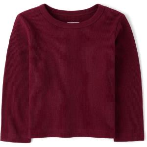 imageThe Childrens Place Baby Boys and Toddler Long Sleeve Everday Casual Thermal Knit ShirtRedwood