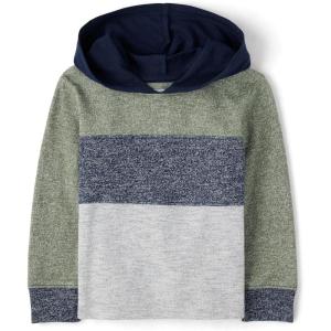 imageThe Childrens Place Baby Boys and Toddler Shirt with HoodGreenwich Colorblock