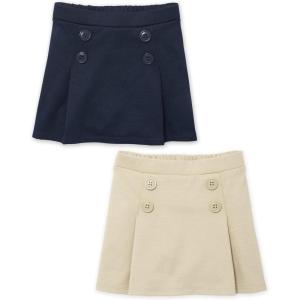 imageThe Childrens Place Baby Girls Ponte Knit Button Skort 2 PackSandyTidal 2 Pack