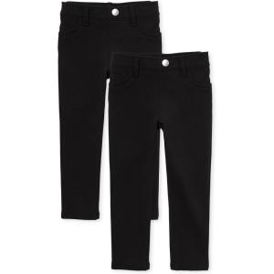 imageThe Childrens Place Baby Toddler Girls Ponte Knit Pull on JeggingsBlack 2pack
