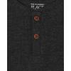 imageThe Childrens Place Baby Toddler Boys Long Sleeve Thermal Henley TopPitch Black