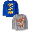 imageThe Childrens Place Baby Boys Dino Long Sleeve Graphic TShirtsFiretruckConstruction Vehicles 2pack