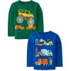 imageThe Childrens Place Baby Boys Dino Long Sleeve Graphic TShirtsMonster TruckConstruction Trucks 2pack