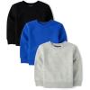 imageThe Childrens Place Baby Boys Pullover Crew Neck SweatshirtBlackBlueGrey 3pack
