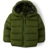 imageThe Childrens Place Baby and Toddler Boys Medium Weight WindResistant WaterResistant Puffer JacketDark Ivy