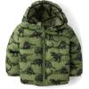 imageThe Childrens Place Baby and Toddler Boys Medium Weight WindResistant WaterResistant Puffer JacketOlive Trex