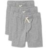 imageThe Childrens Place Boys French Terry Casual ShortsHeather Grey 3 Pack