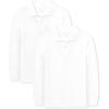 imageThe Childrens Place Boys Multipack Long Sleeve Soft Jersey Knit PolosWhite 2pack