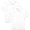 imageThe Childrens Place Boys Multipack Short Sleeve Pique PoloWhite 2pack