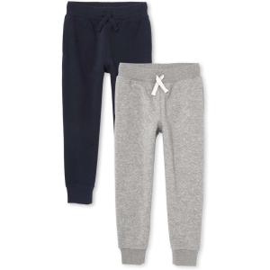 imageThe ChildrenS Place Boys Active Fleece Jogger SweatpantsNew NavyHeather Gray 2pack