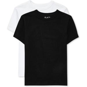 imageThe ChildrenS Place Boys Basic Short Sleeve TeeBlackWhite 2pack