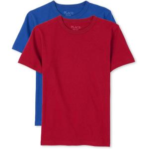 imageThe ChildrenS Place Boys Basic Short Sleeve TeeBlueRed 2pack