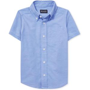 imageThe ChildrenS Place Boys Short Sleeve Oxford ShirtLt Blue