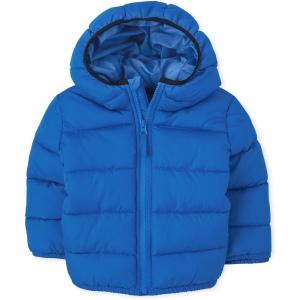 imageThe Childrens Place Baby and Toddler Boys Medium Weight WindResistant WaterResistant Puffer JacketBlue
