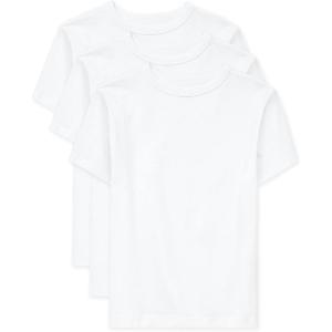 imageThe Childrens Place Boys Basic Short Sleeve TeeWhite 3pack