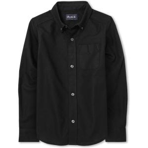 imageThe Childrens Place Boys Long Sleeve Oxford Button Down ShirtBlack