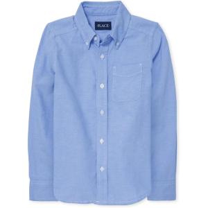 imageThe Childrens Place Boys Long Sleeve Oxford Button Down ShirtLt Blue