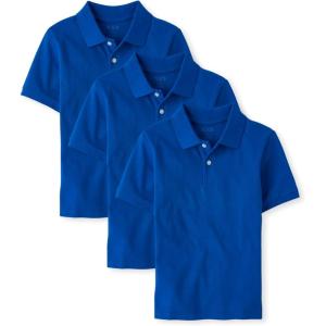 imageThe Childrens Place Boys Multipack Short Sleeve Pique PoloBlue 3pack