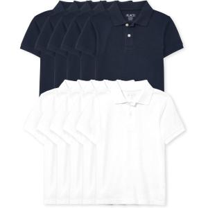 imageThe Childrens Place Boys Multipack Short Sleeve Pique PoloNauticoWhite 10pack