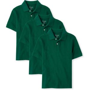 imageThe Childrens Place Boys Multipack Short Sleeve Pique PoloSpruceshad 3pack