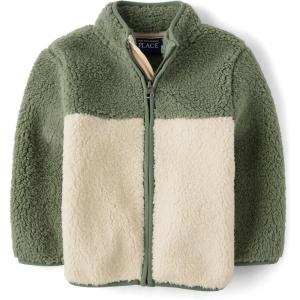 imageThe Childrens PlaceBaby Boysand Toddler Cozy Fuzzy Sherpa JacketHay Stack3 Years