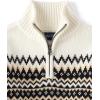 imageThe Childrens Place Big Boys Kid Long Sleeve SweaterBlack Fairisle Quarter Zip