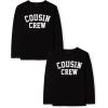 imageThe Childrens Place Boys Assorted Everyday Long Sleeve Graphic TShirtsmultipacksCousin Crew Black 2pack