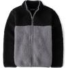 imageThe Childrens Place Boys Cozy Sherpa Zip Up JacketBlack Colorblock
