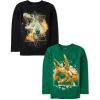 imageThe Childrens Place Boys Short Sleeve Graphic TShirt 2PackTriceratopDino Galaxy 2pack