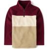 imageThe Childrens Place Boys Warm Fleece Quarter Zip PulloverRedwood Colorblock