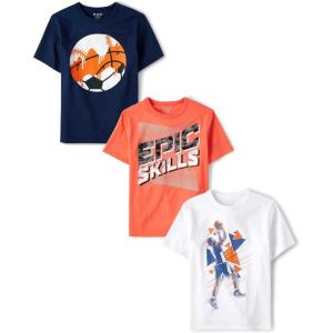 imageThe Childrens Place Baby Boys Sports Short Sleeve Graphic TShirtsmultipacksEpic Skills 3pack