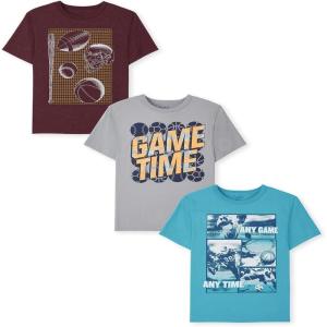 imageThe Childrens Place Baby Boys Sports Short Sleeve Graphic TShirtsmultipacksMultisport 3pack