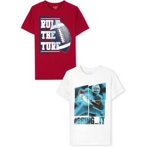 imageThe Childrens Place Baby Boys Sports Short Sleeve Graphic TShirtsmultipacksRule the TurfBring It