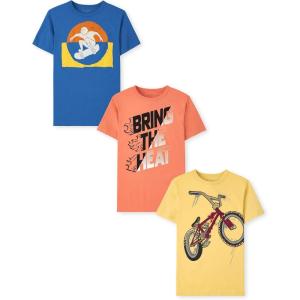 imageThe Childrens Place Baby Boys Sports Short Sleeve Graphic TShirtsmultipacksSkateboarderBring HeatBike 3pack