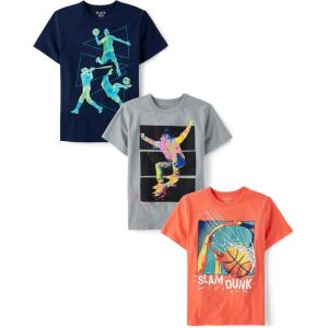 imageThe Childrens Place Baby Boys Sports Short Sleeve Graphic TShirtsmultipacksSports PlayerSlam DunkBaseball 3pack