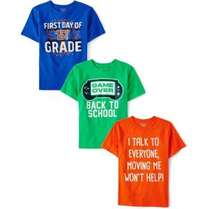 imageThe Childrens Place Baby School Days Short Sleeve Graphic TShirtsmultipacks1st Day 1st Grade 3pack