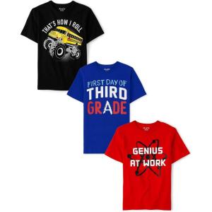 imageThe Childrens Place Baby School Days Short Sleeve Graphic TShirtsmultipacks1st Day 3rd Grade 3pack
