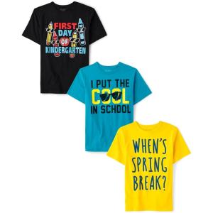 imageThe Childrens Place Baby School Days Short Sleeve Graphic TShirtsmultipacks1st Day Kindergarten 3pack