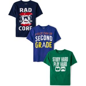 imageThe Childrens Place Baby School Days Short Sleeve Graphic TShirtsmultipacksApple1st Day 2nd GradeStudy 3pack