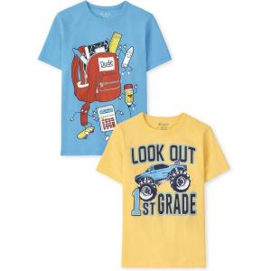 imageThe Childrens Place Baby School Days Short Sleeve Graphic TShirtsmultipacksLook Out 1st Grade 2pack