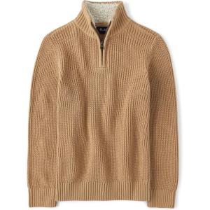 imageThe Childrens Place Big Boys Kid Long Sleeve SweaterCork Quarter Zip