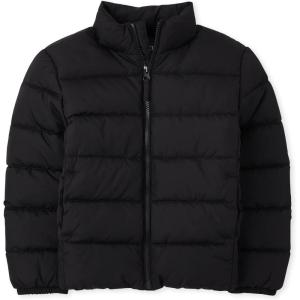 imageThe Childrens Place Boys Big Kid Medium Weight Puffer Jacket Wind WaterResistant SeasonalOnyx