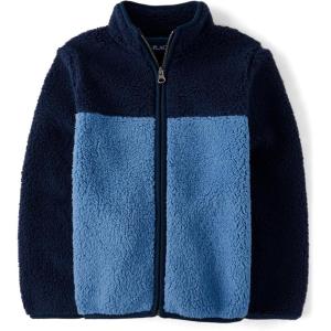 imageThe Childrens Place Boys Cozy Sherpa Zip Up JacketMorning Sky Colorblock