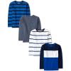 imageThe Childrens Place Boys Long Sleeve Knit Shirts 4PackMulti Color