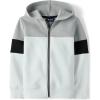 imageThe Childrens Place Boys Long Sleeve Scuba Knit Hooded SweatshirtIcicle Colorblock Zip Up