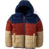imageThe Childrens Place Boys Medium Weight Puffer Jacket Wind WaterResistantTidal Colorblock