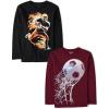 imageThe Childrens Place Boys Sports Long Sleeve Graphic TShirtsmultipacksSoccer BallFootball Player 2pack