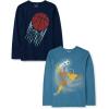 imageThe Childrens Place Boys Sports Long Sleeve Graphic TShirtsmultipacksSoccer PlayerBasketball 2pack